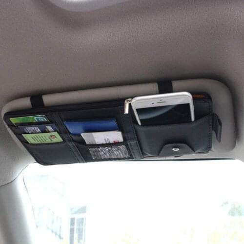 Light Barrier Car Sun Visor Organizer Storage Clip Sunshade Storage Bag With Zipper Car Interior Accessories Sunglasses Pen Bag