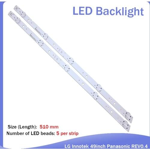 16pcs LED backlight strip 5leds for LG Innotek 49inch Panasonic REV0.4 TX-49DS500B TX-49DS500E TZLP151KHAB6 TZLP151KHAB1