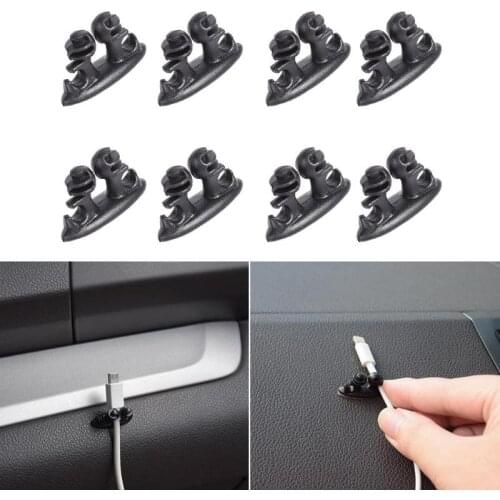 8pcs Self Adhesive Car Wire Clips Cord Earphone USB Cable Clamp Holder Organizer Upgraded Multifunctional Buried Wire Clamp