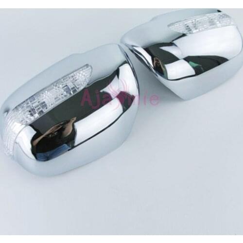 Rearview Mirror Cover Side Wing Cap Shell Cas Moulding Trims with LED Lamp 2012 2013 2014 For toyota hilux vigo Accessories