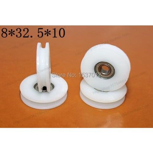 10pcs 608zz UU High quality U groove door pulley ball bearing plastic covered mute bearings U slot embedded bearing 8*32.5*10 mm