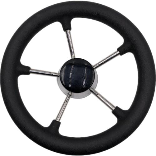 Weatherproof 11-Inch Marine Boat Soft Foam Grip Steering Wheel with Center Cap