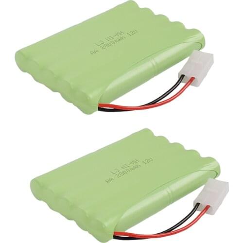12V 2800mah NiMH Battery with L6.2-2P Plug For Rc toy Car Boat Gun Tank Trains Robots 12v Rechargeable Ni-MH Battery pack 0-5pcs