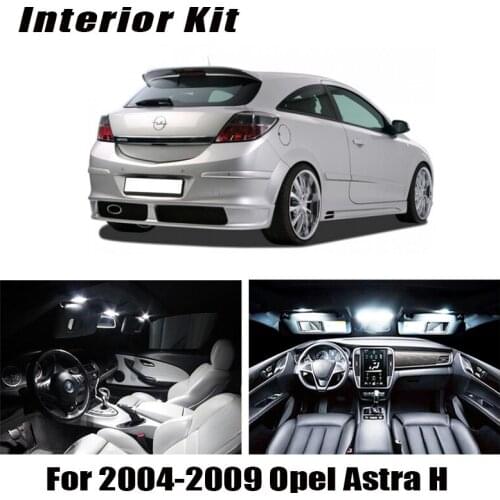15 Bulbs White Canbus Car LED Interior Light Kit Fit For 2004-2009 Opel Astra H Map Dome Cargo Vanity Mirror Light