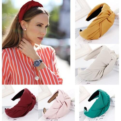 30pcs/lot Multi Retro Bumps Middle Tie Knot Head Band Wide HeadBands Hair Styling Accessory HA1099