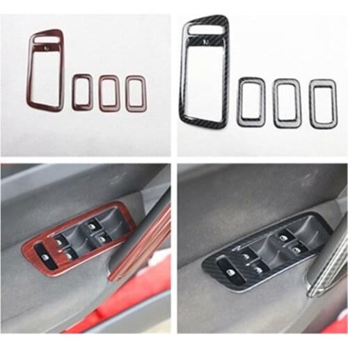 4pcs/lot Car stickers ABS carbon fiber grain car window lift panel decoration cover for 2014-2019 Volkswagen VW golf 7 MK7