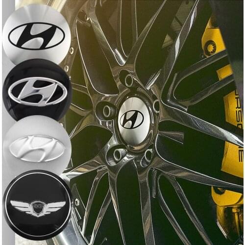 4Pcs Car Wheel Rims Center Cover Sticker Hub Caps Decals For Hyundai Genesis I30 I20 IX35 I40 Tucson Getz Sonata Veloster Creta