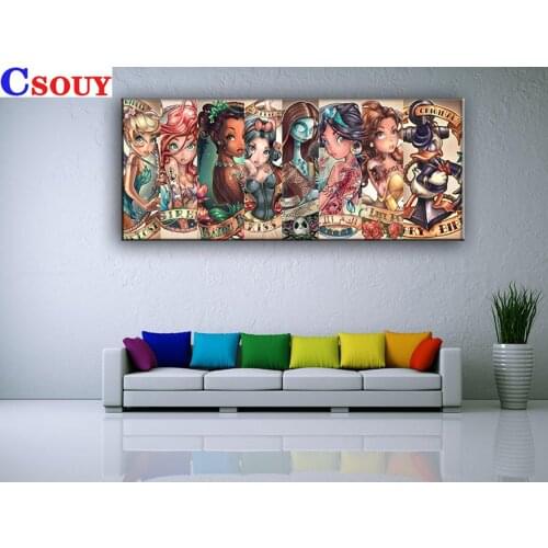 5D Diamond painting Cartoon Girl Picture Full Square/Round Diamond Embroidery Mosaic Cross stitch Gift Kits Mosaic Needlwork
