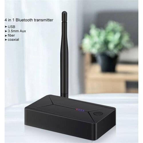 4 IN 1 Bluetooth 5.0 Audio Transmitter 3.5mm 3.5 AUX Jack RCA USB Optical Stereo Wireless Adapter Dongle For TV PC Headphone