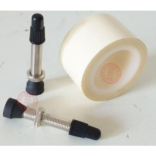 FIC tubeless wheel tube using 44mm tubeless valves with 25 mm wide tubeless rim tapes