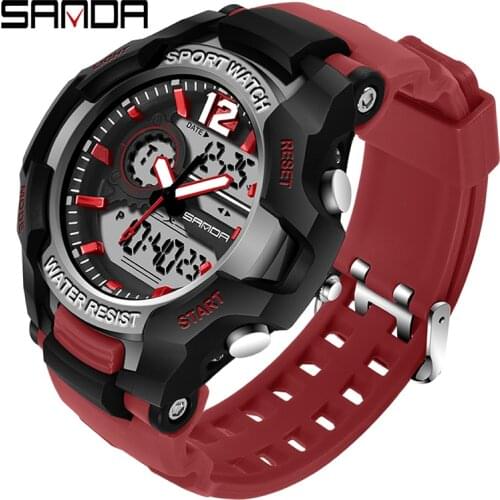 Sanda Mens Brand Watches Fashion Sport Military Male Digital Watch Led Display Waterproof Day Date Wristwatches Reloj Hombre