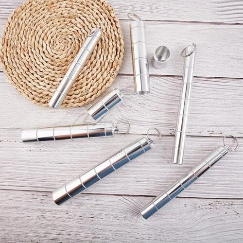 Aluminum Alloy Pill Case Medicine Tablet Dispenser Organizer Pill Box Outdoor Mini Storage Container Convenient with Keychain