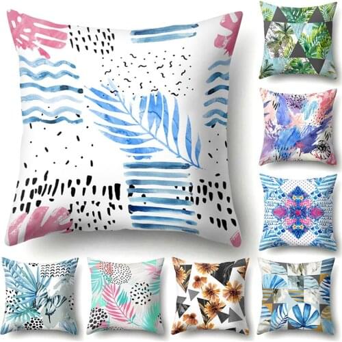 Flower Leaves Plant Throw Pillow Cover Square Cushion Case Home Couch Car Decor Cushion Cover Decorative Pillowcase