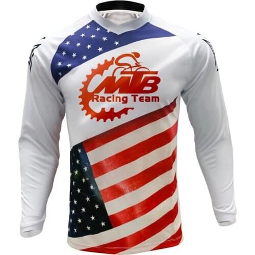 MTB American flag element RPET is fresh and breathable DH MX long motocross racing riding cool sports long sleeves T-shirt