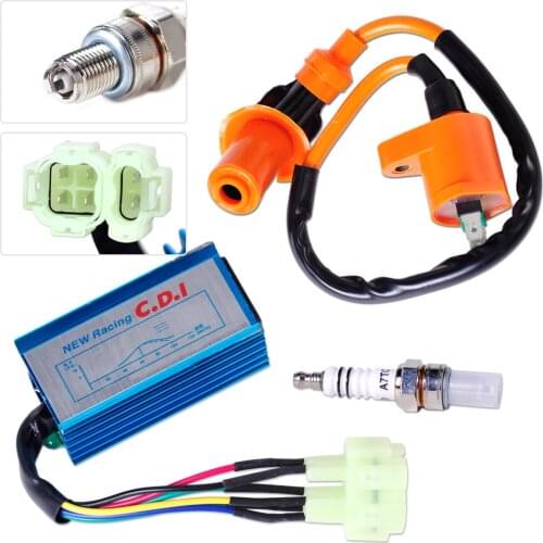 Performance Ignition Coil + Spark Plug + + Wire CDI Box for GY6 50cc - 90cc 125cc 150cc Scooter ATV Go Kart Moped Dirt bike