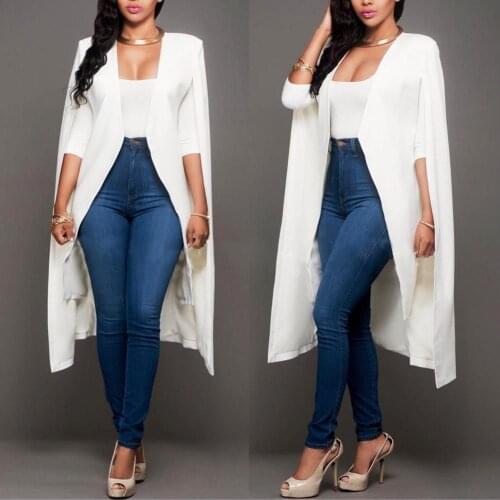 80% Hot Sell Fashion Plus Size Women Autumn Solid Color Loose Long Cape Cardigan Outwear