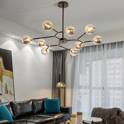 Nordic branch chandelier G9 led living room dining room bedroom decorative lustre retro design glass ball chandelier