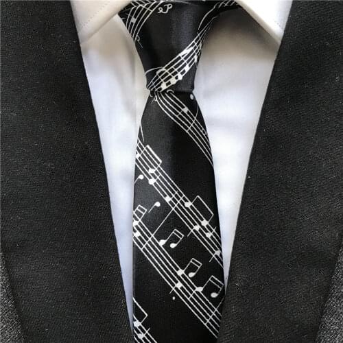 5cm High Fashion Skinny Ties Music Staff Gravata