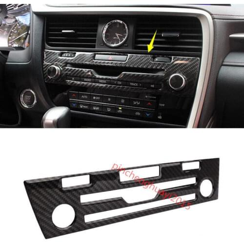 For Lexus RX200t 350 450h 2016 2017 2018 Real Carbon Fiber Air Condition CD Cover Trim 1pcs