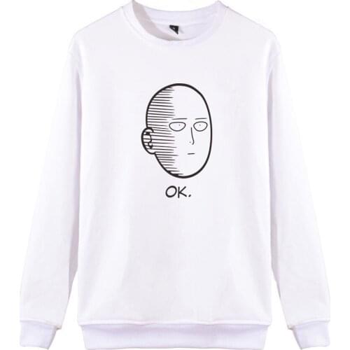 2017 Summer New Funny One Punch Man Saitama Capless Sweatshirt Japan Anime Hip Hop Mens Hoodies Boy Fashion Brand Clothing
