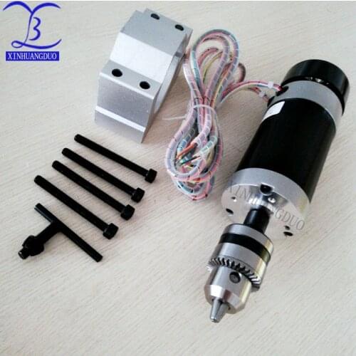 500W Brushless Motor Drill chuck 48VDC CNC Engraving Milling Air Cooled Spindle Motor Carving +Fan + Holder Screw