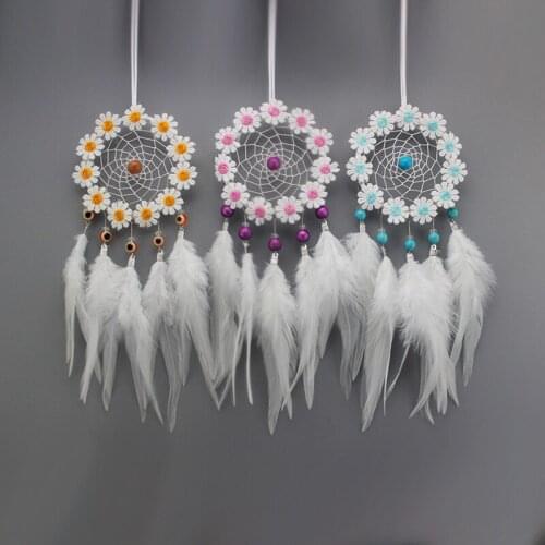 Sun Flower Dream Catcher Small Wind Bell Hanging Car Decoration Home Decoration Crafts Gift Kids Room Decor