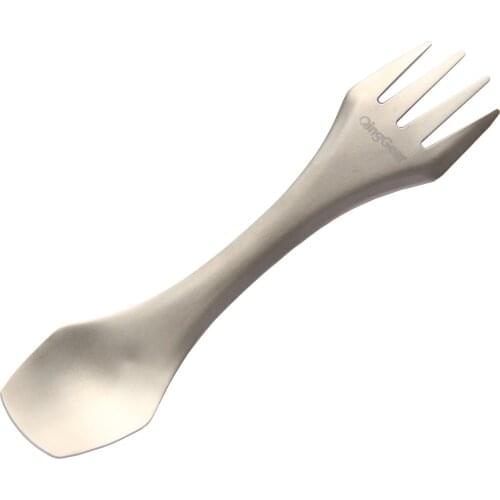 QingGear Titanium 3-in-1 Spoon Fork Knife Ultralight Spork Utensil Portable Tableware Flatware