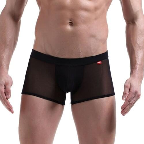 Sexy Mens Underwear Transparent Gay Mens Boxers Underwear Brand Sissy Panties Penis Erotic Men Underpants Man Lingerie