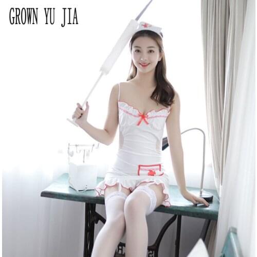 Sexy Women nurse uniform porno nurse dress Stockings set Erotic japanese naughty lingerie Hot Babydoll cosplay sex play costume