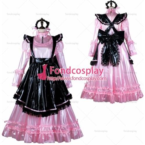 Sissy maid pvc dress lockable Uniform cosplay costume Tailor-made[G2352]