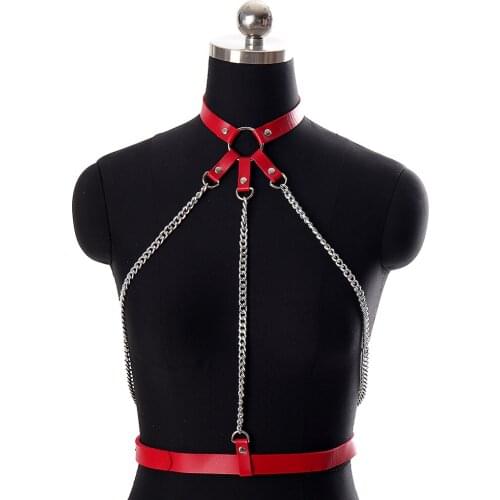 Punk Stylish Accessories Straps Chest Harness Fashion Dance Rave Wear Gothic Handmade PU Leather Harness Belts Body Bondage