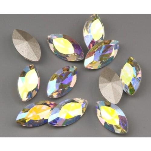 4200 AB Navette Beauty Strass Glass Beads Crystal Stones Pointback Fancy Rhinestone For Craft Jewelry Making Garment Decoration