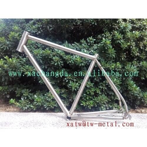 Titanium road bike frame keep welding color Ti road bike frame with 44mm bigger head tube
