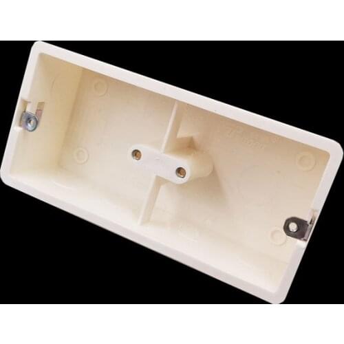 2pcs 86 Universal Junction Box Concealed Double Blocking Fuel Thickened Bottom Box For Wall Switch Socket