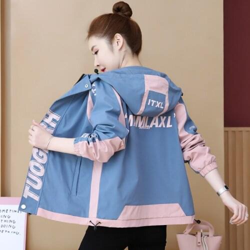 In 2021, the spring and autumn period and the new brief paragraph baseball uniform coat dust coat jacket, ms long