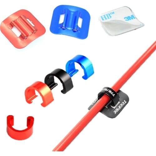 2pcs Aluminum Alloy Bicycle Brake Cable Clip Fixed Clamp Mountain Road Bike Oil Tube Fixed Clips Cycling Wire Holder Bike Parts