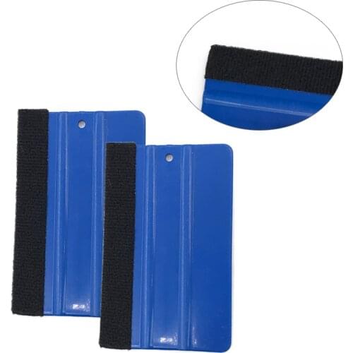 1PCS Car Vinyl Film wrapping tools Blue Scraper squeegee with felt edge size 12.5cm*8cm Car Styling Stickers Accessories