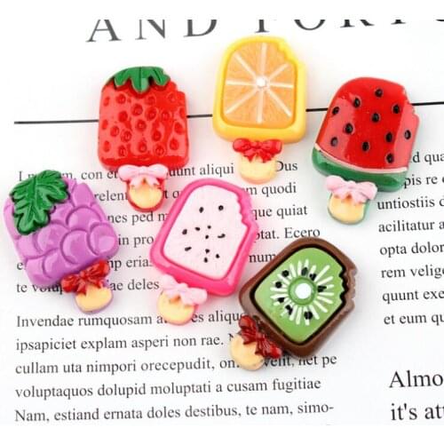 10pcs/lot Resin fruit ice cream Flatback Cabochons For Hair Bow Centers DIY Scrapbooking Decor