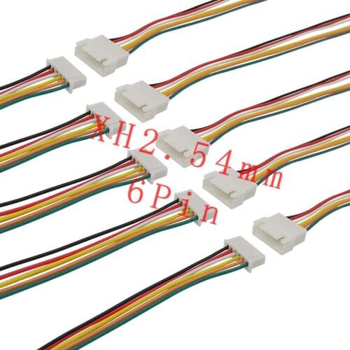 2/5/10 Pairs JST XH2.54 6 Pin Pitch 2.54mm Male Female Plug Socket Cable Wire Connector Length 20CM 26AWG Cable