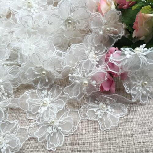 2yards flower rhinestone beaded lace trim apliques de roupa crystal rhinestone sew on patches for clothing para vestuario