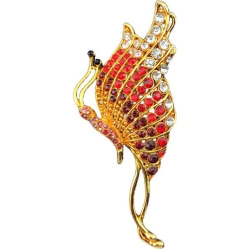 20pcs/lot Wholesale 80mm fancy Alloy Custom Design Enamel gold plated Butterfly Wings Pin Brooch for wedding invitation