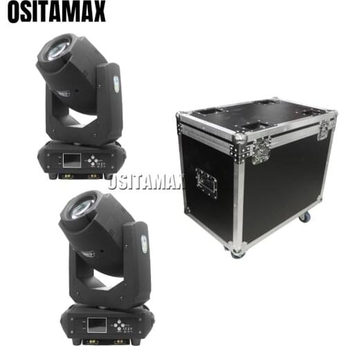 2pcs wiht flightcase 200w led beam spot moving head 2in1 stage effect led disco stage lighting