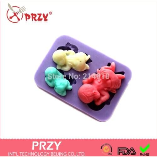 3 big Medium and small Lying child modelling chocolate mold silicon fondant Cake decoration mold wholesale fondant mold