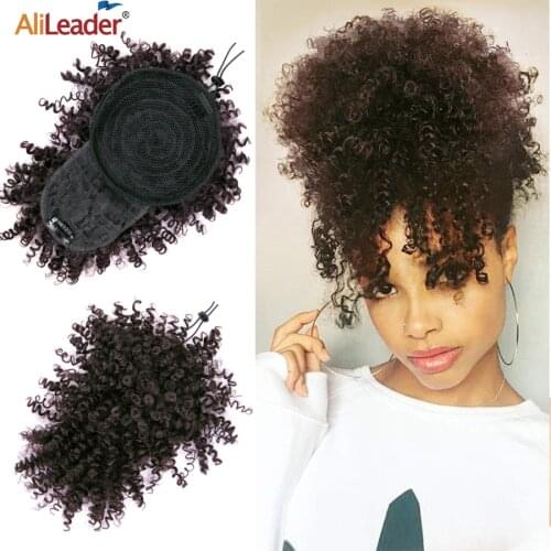 Alileader 1Pcs Curly Fringe Bangs 10Inch Kinky Curly Hair Bangs Clips In Bangs Synthetic Clip On Fringe Bangs Black Brown