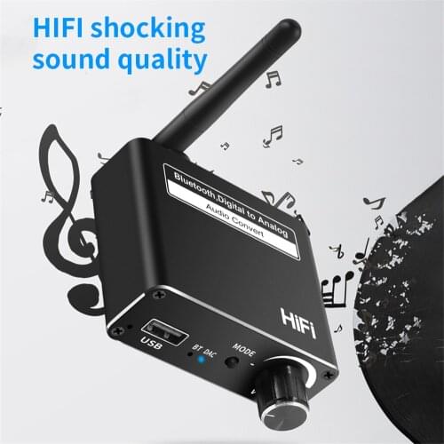 Bluetooth 5.0 Audio Receiver Digital To Analog Toslink Optical Coaxial 3.5MM Audio Converter for Amplifier speaker headphones