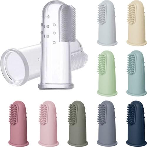 Baby Finger Toothbrush with Box Children Teeth Clear Massage Soft Silicone Infant Rubber Cleaning Brush Baby Dental Care Toothbr