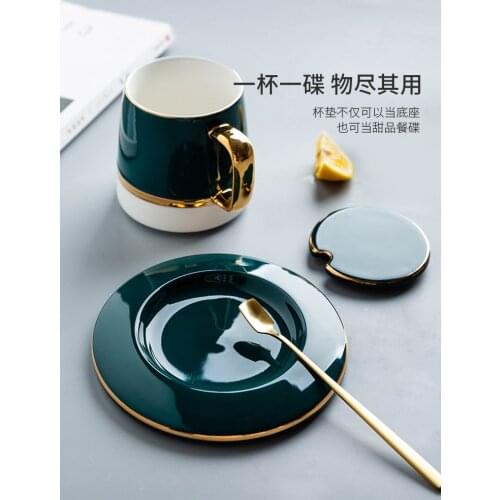 European Light Luxury Ceramic Coffee Cup Afternoon Tea Cup With Lid Vintage Mug Gift Set mugs coffee cups