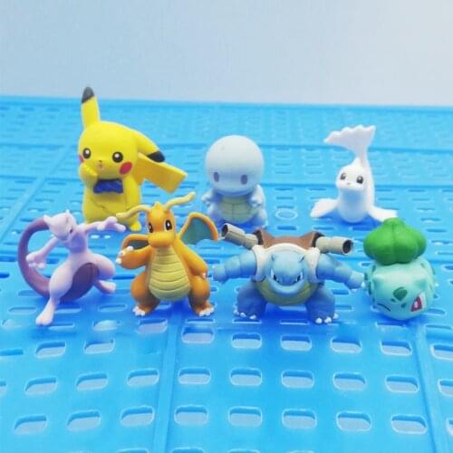 Original bulk Pokemon Anime Figures Toys Figurine Small Ornaments Cake Decorations Pikachu Pocket Monster Cute kid room Decor