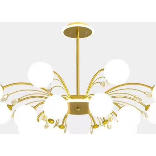 Nordic Chandelier Crystal Postmodern Living Room Light Simple Atmosphere Dining Room Bedroom Light Magic Beans