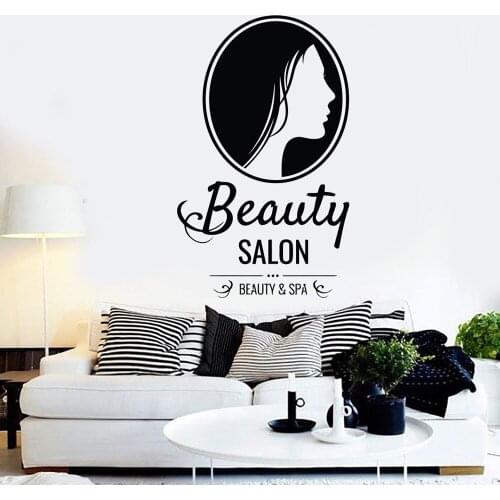 Beauty Hair Salon Manicure Cosmetic wall stickers sign Art Mural Vinyl beauty salon Logo windows decor PVC wall decals G139